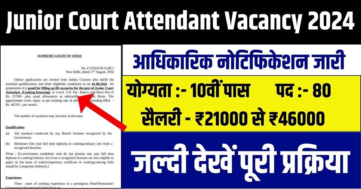 Junior Court Attendant Vacancy